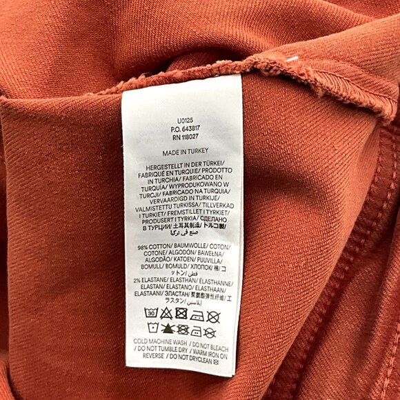 Boden Jean Jacket Women 8 Rust Earthy Cropped Pockets Button Up Boxy Denim - Picture 6 of 6